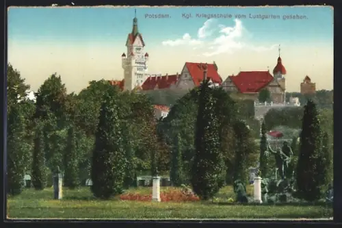 AK Potsdam, Kgl. Kriegsschule vom Lustgarten gesehen