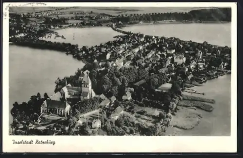 AK Ratzeburg, Ortsansicht aus der Vogelschau