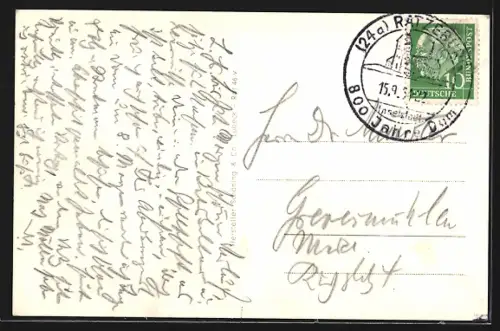 AK Ratzeburg, Ortsansicht aus der Vogelschau