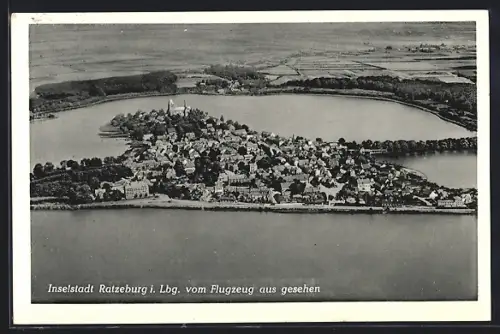 AK Ratzeburg i. Lbg., Ortsansicht vom Flugzeug aus gesehen
