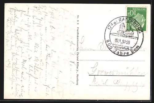 AK Ratzeburg i. Lbg., Ortsansicht vom Flugzeug aus gesehen