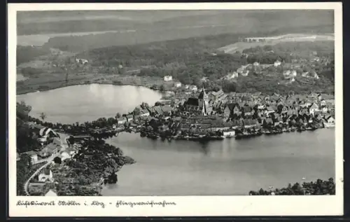 AK Mölln i. Lbg., Fliegeraufnahme des Ortes