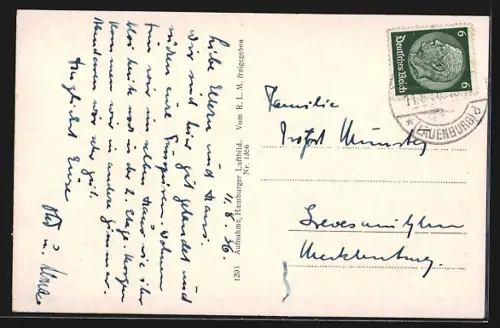 AK Mölln i. Lbg., Fliegeraufnahme des Ortes