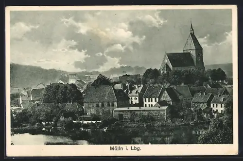 AK Mölln i. Lbg., Ortsansicht mit Kirche