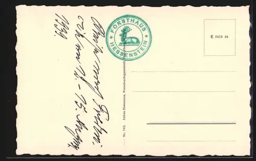 AK Panker, Blick vom Hessenstein 1939