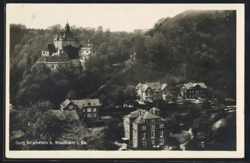 AK Waldheim i. Sa., Burg Kriebstein, Wohnhäuser