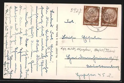 AK Waldheim i. Sa., Burg Kriebstein, Wohnhäuser