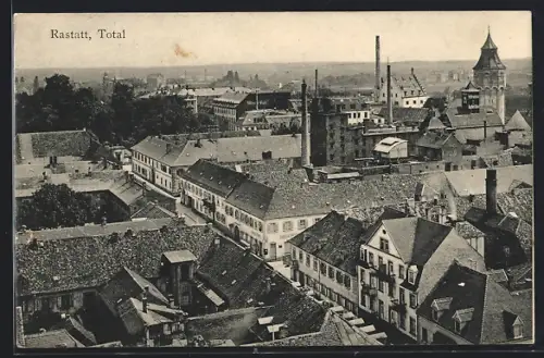 AK Rastatt, Totalansicht der Stadt