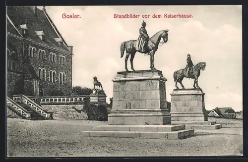 AK Goslar, Standbilder vor dem Kaiserhause