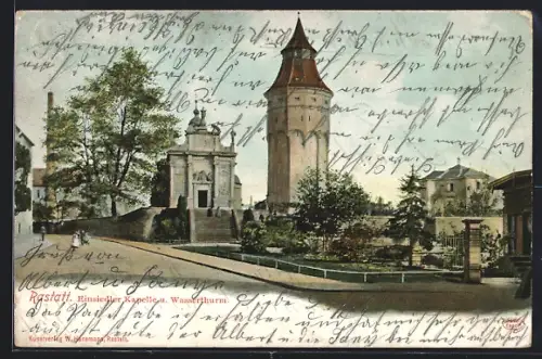 AK Rastatt, Einsiedler Kapelle, Wasserturm