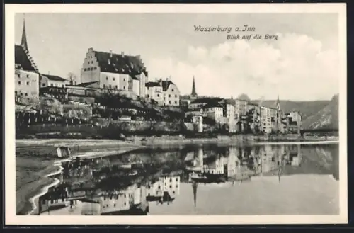 AK Wasserburg a. Inn, Blick auf die Burg