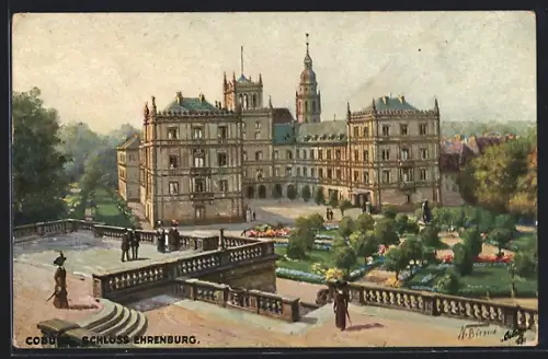 Künstler-AK Coburg, Schloss Ehrenburg