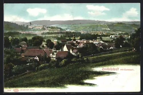 AK Rudolstadt, Ortsansicht mit Cumbach