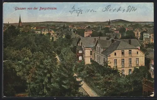 AK Giessen, Blick von der Bergstrasse