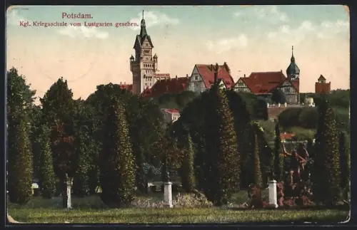 AK Potsdam, Kgl. Kriegsschule vom Lustgarten gesehen