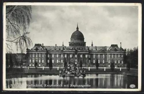 AK Potsdam, Stadtschloss, Karpfenteich, Neptunsgrotte