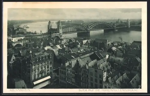 AK Köln a. Rhein, Blick auf die Hohenzollernbrücke