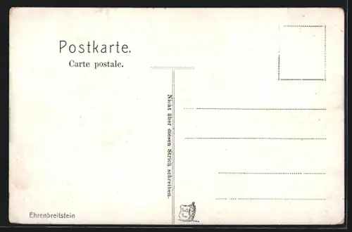 AK Ehrenbreitstein, Festung Ehrenbreitstein, Dampfschiff auf dem Rhein