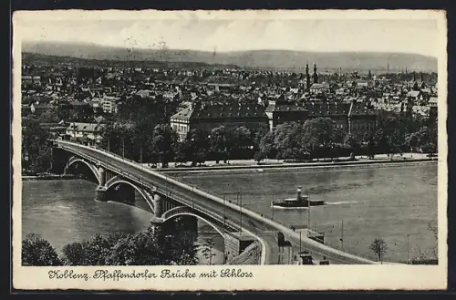 AK Koblenz, Pfaffendorfer Brücke, Schloss