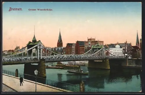 AK Bremen, Grosse Weserbrücke