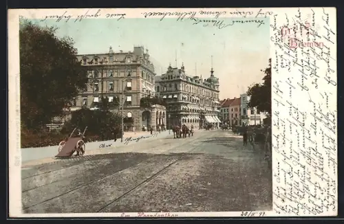 AK Bremen, Strassenpartie mit Passanten