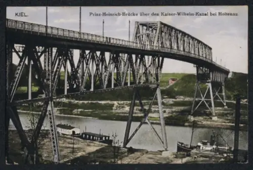 AK Kiel-Holtenau, Prinz-Heinrich-Brücke über den Kaiser-Wilhelm-Kanal
