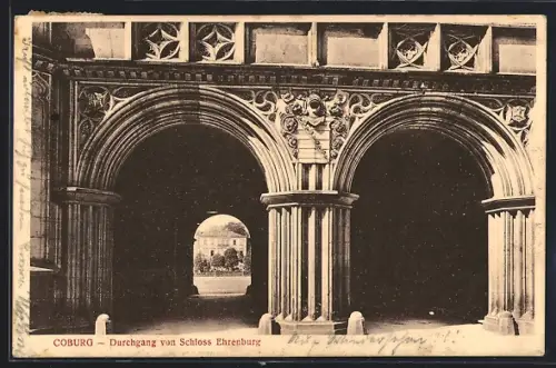 AK Coburg, Durchgang von Schloss Ehrenburg
