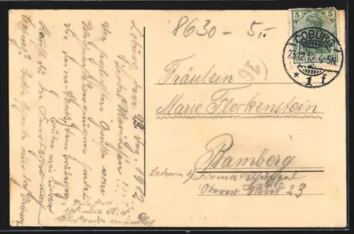 AK Coburg, Durchgang von Schloss Ehrenburg