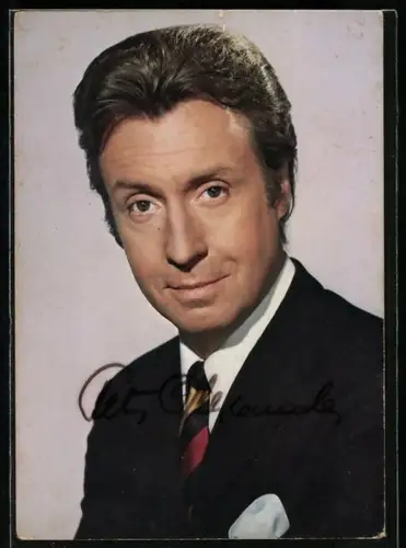 AK Musiker Peter Alexander im Anzug, Autograph