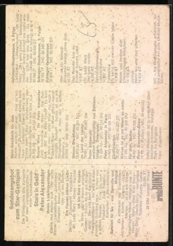 AK Musiker Peter Alexander im Anzug, Autograph