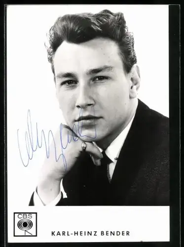 AK Musiker Karl-Heinz Bender im Portrait, Autograph