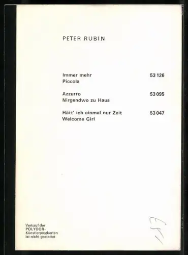 AK Musiker Peter Rubin im Portrait, Autograph
