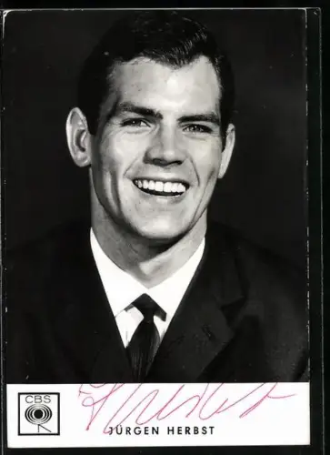 AK Musiker Jürgen Herbst mit sympathischem Lächeln, Autograph