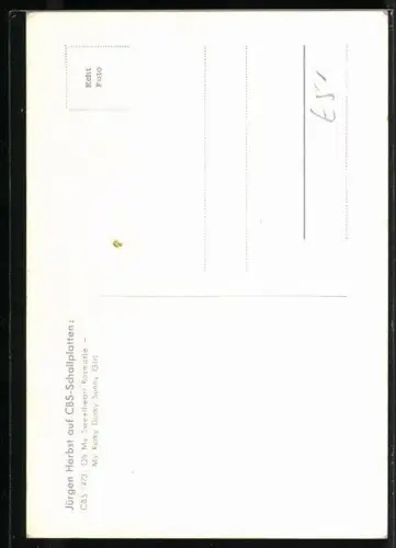 AK Musiker Jürgen Herbst mit sympathischem Lächeln, Autograph