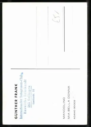 AK Musiker Günther Frank in smartem Portrait, Autograph