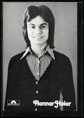 AK Musiker Henner Hoier im Halbportrait, Autograph