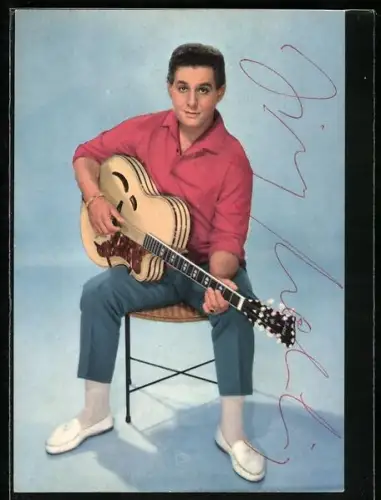 AK Musiker Jens-Peter Mielke mit Gitarre, Autograph