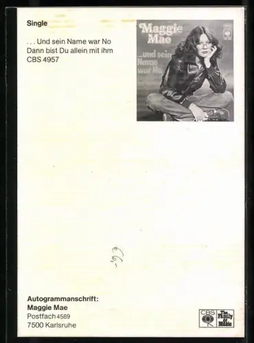 AK Musikerin Maggie May in geknotetem Hemd, Autograph