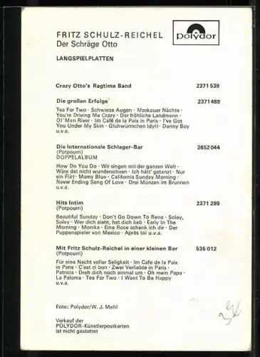 AK Musiker Fritz Schulz-Reichel im Portrait, Autograph