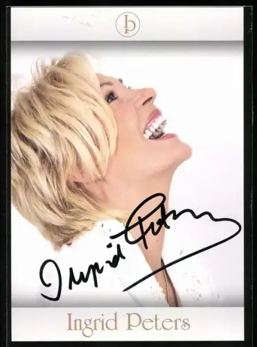 AK Musikerin Ingrid Peters mit herzlichem Lachen, Autograph