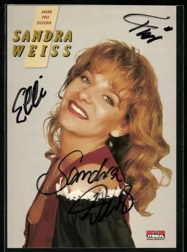 AK Sängerin Sandra Weiss mit bezauberndem Lächeln, Autograph