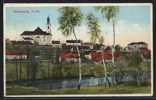 AK Hoheneich /N.-Oe., Ortsansicht mit Kirche