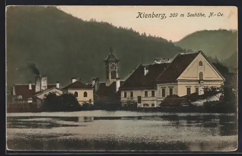 AK Gaming /N.-Oe., Kienberg, Uferpartie mit Kirche