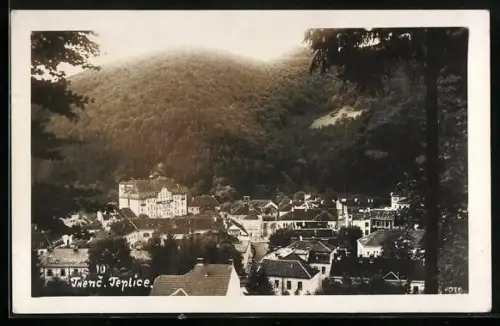 AK Teplice, Ortsansicht aus der Vogelschau