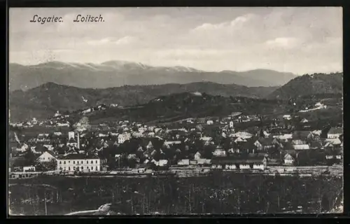 AK Loitsch, Ortsansicht gegen die Berge