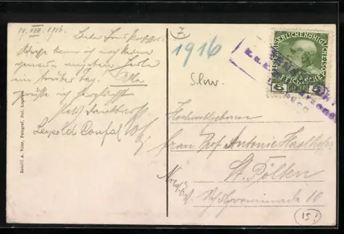 AK Loitsch, Ortsansicht gegen die Berge