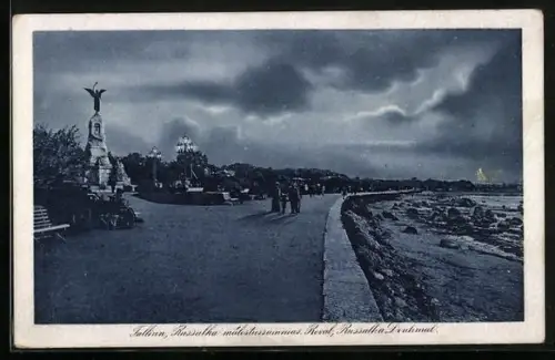 AK Reval, Russalka Denkmal am Ufer