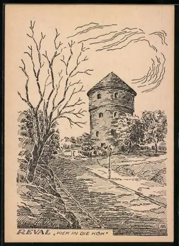 Künstler-AK Reval, Kiek in die Kök