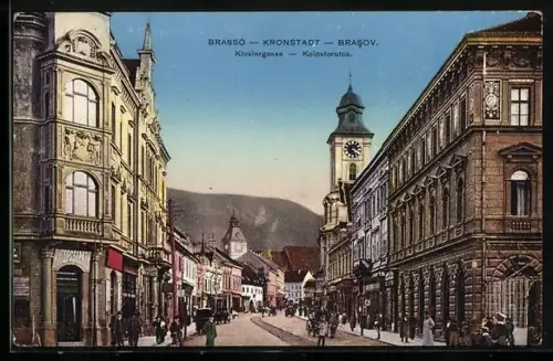 AK Kronstadt, Passanten in der Klostergasse