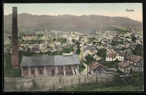 AK Tuzla, Ortsansicht mit Fabrik